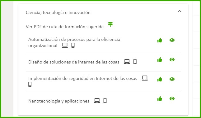 inscripciones de los cursos de ciencia, tecnología e innovación en el sena