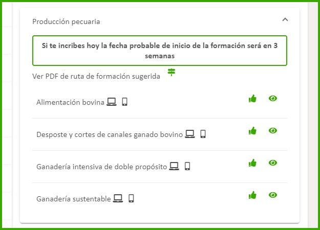 inscripciones de los cursos de producción pecuaria en el sena