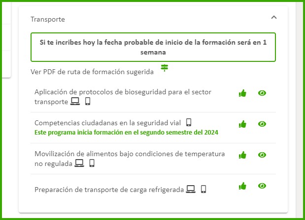 inscripciones de los cursos de transporte en el sena, cursos sena transporte, transporte sena