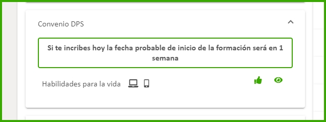 inscripciones de los cursos del convenio dps en el sena